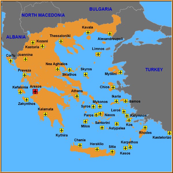Map of Araxos National Airport
