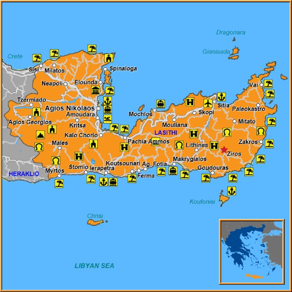 Map of Ziros Map