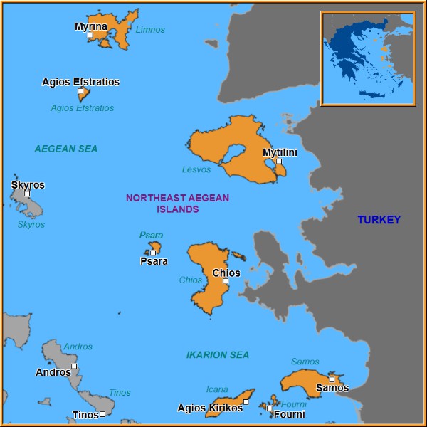 Map of NorthEast Aegean Map