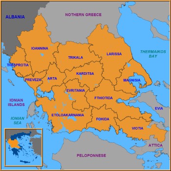 Map of Central Greece Map