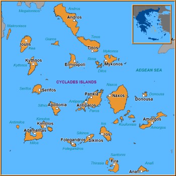 Map of Cyclades Map