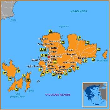 Map of Mykonos Map