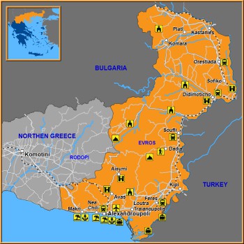 Map of Evros Map