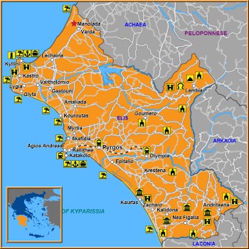 Map of Manolada Map