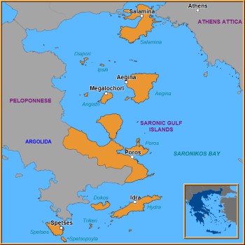 Map of Saronic Gulf Map