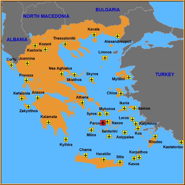 Map of Paros National Airport