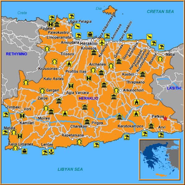 Map of Pefkos Map
