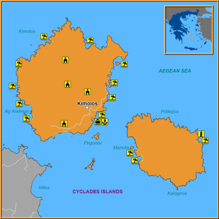 Map of Kimolos Map
