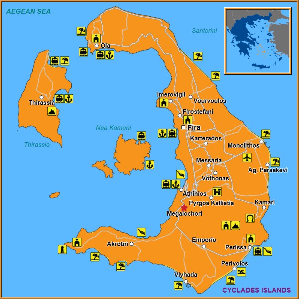 Map of Megalochori Map