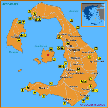 Map of Nea Kameni Map