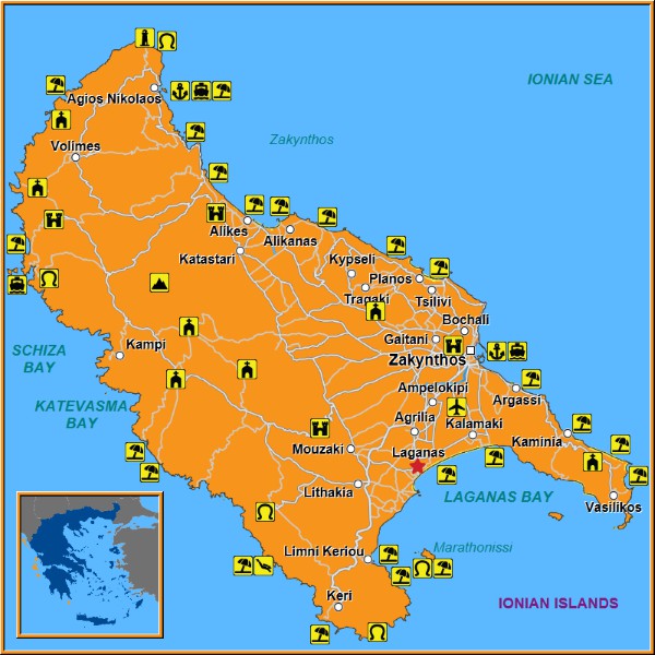Map of Laganas Map