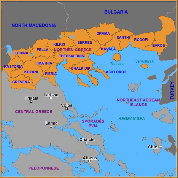 Map of Northern Greece Map
