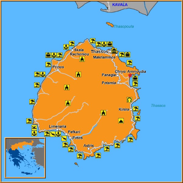 Map of Chrysi Ammoudia Map