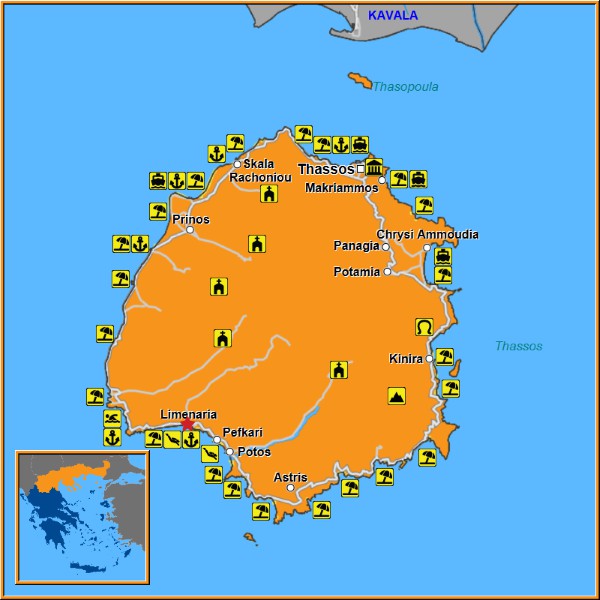 Map of Limenaria Map