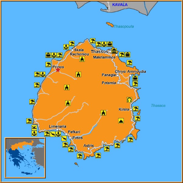 Map of Prinos Map
