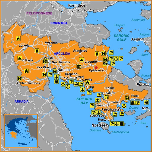 Map of Epidavros Map