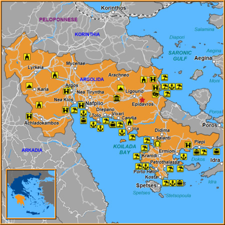 Map of Epidavros Map
