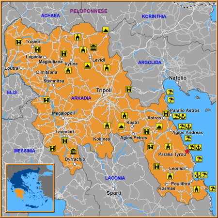 Map of Paralia Tyrou Map
