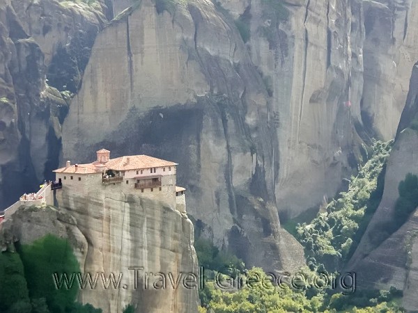 Monastery nestled between mountains on a smaller mountain - Kalambaka - Trikala