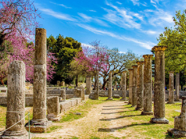 Olympia - The birthplace of the Olympic Games; archaeological site with temples, ruins, and a museum